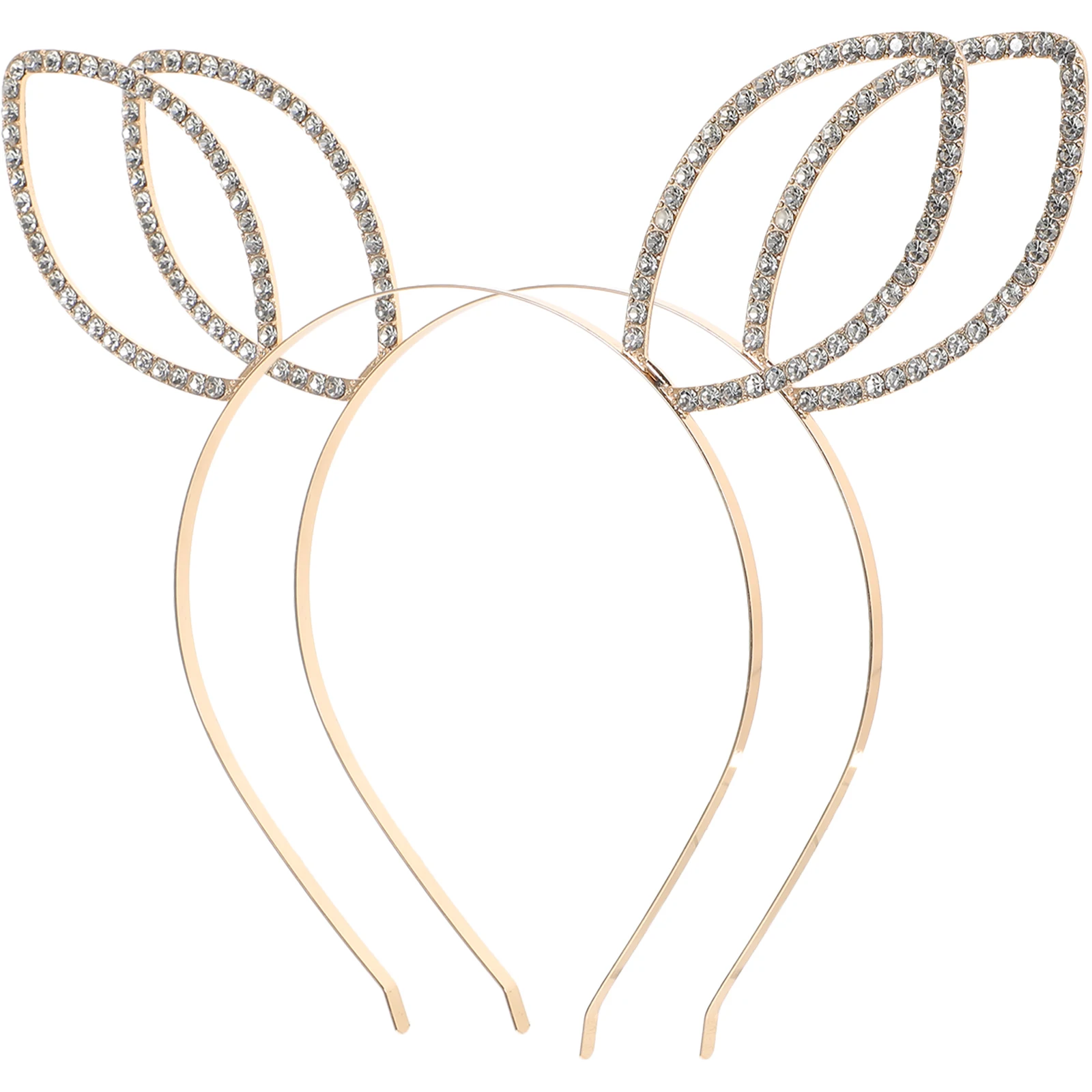 

2Pcs Chic Metal Rhinestone Ear Headband Comfortable and Secure for All Day Wear