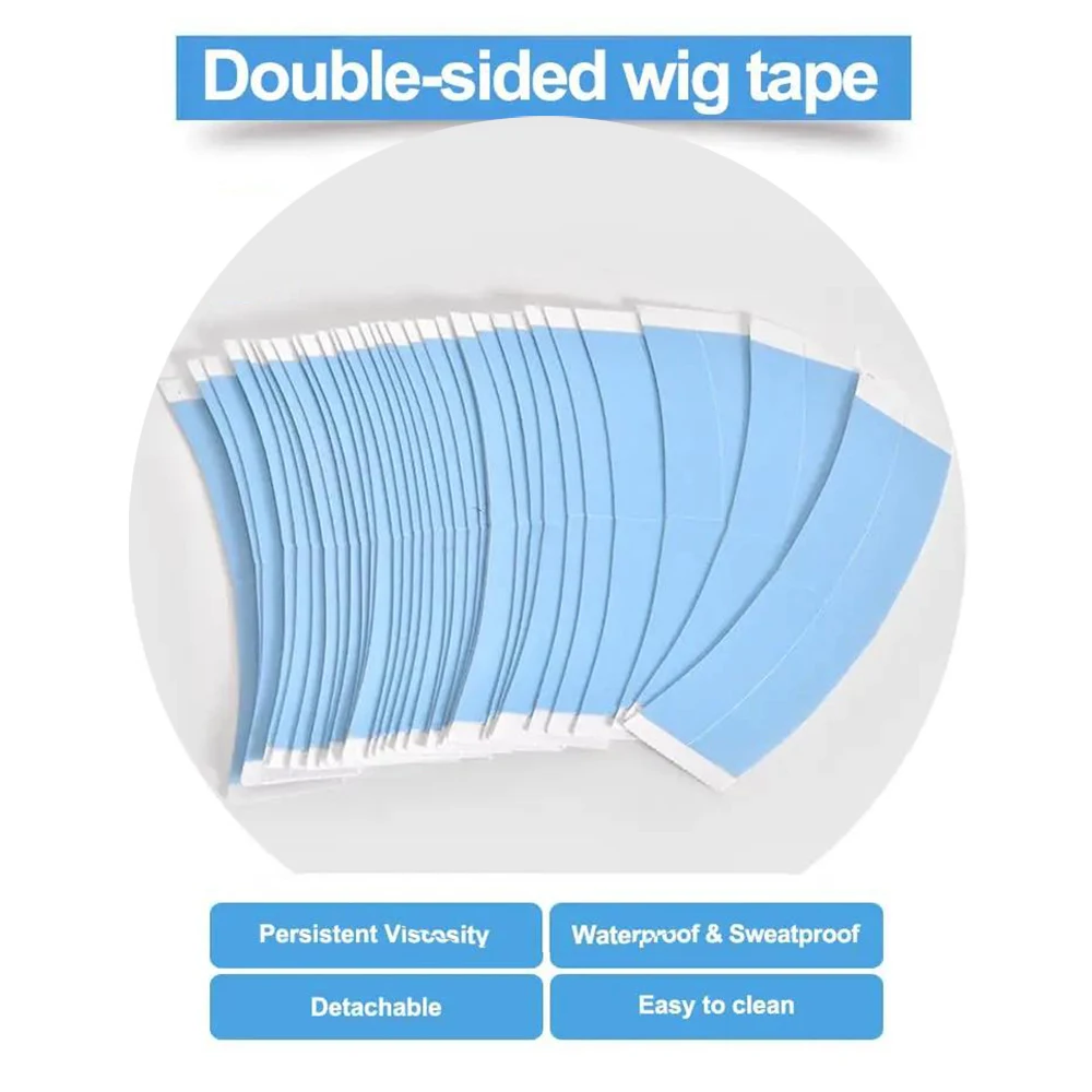 Super Strong Double Adhesive Hair Wig Tape 20Pcs/36Pcs Lot Waterproof Extension Strips for Toupee Lace Wigs C-Shape Film view 3