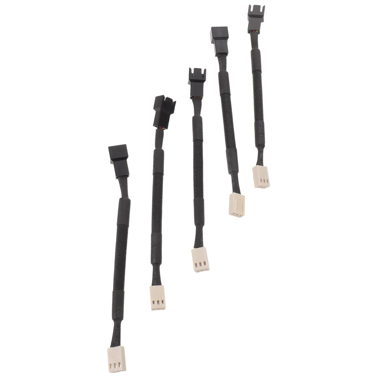 5Pcs 3 Pin Pc Fan Extension Cable Speed Reducer for Case Fan CPU Cooler Noise Reduction Quiet Cooling Adapter for DIY Pc Build