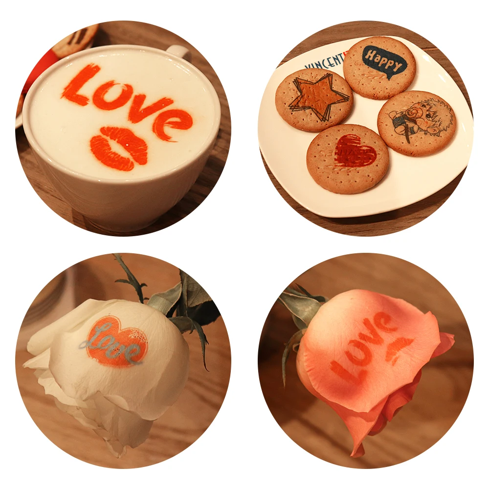 A4 Food printer Edible sugar Paper With Edible Ink Fondant Macarons Cookie Beans Moon Cake Bread 4 Cups Coffee Printer