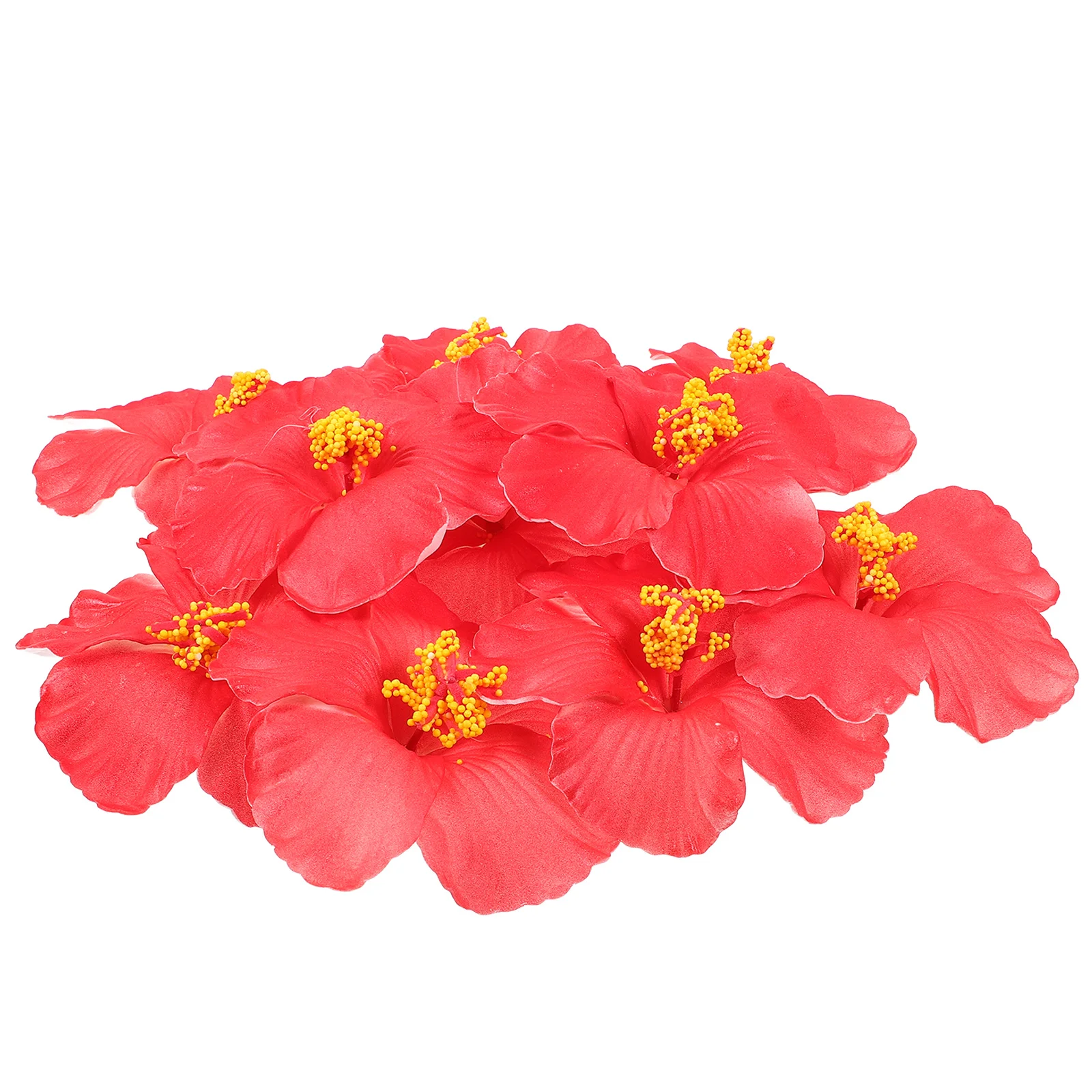 

10pcs Artificial Flower Decorations Fake Hibiscus Flowers For Home Décor Tropical Diy Party Supplies Hawaiian Theme Tabletop
