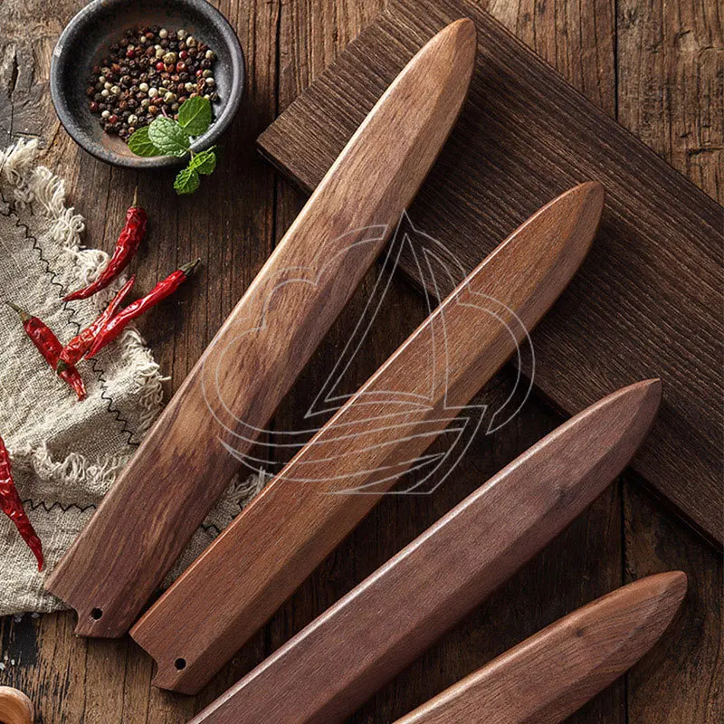 Wooden Knife Sheath Japanese Style Kitchen Tool Cover Multi-function Blade Protective Scabbard