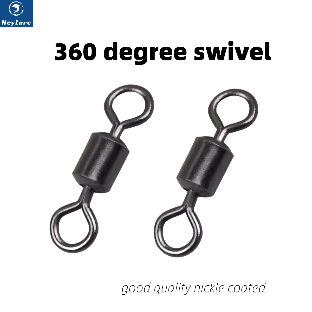 HeyLure 100pcs Fishing Swivels  Small Size 7.2-20mm Rolling 360 Degree Solid Rings for Carp Fishing Accessories Tools Equipment