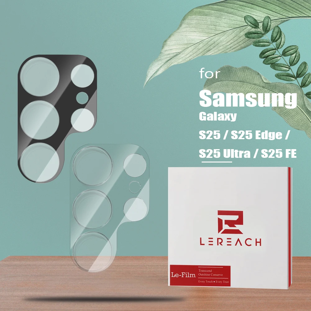 LeReach TF For Samsung Galaxy S25 Ultra S25 FE S25 Edge 2 pcs Tempered Glass Film Auto-Align Coverage Camera Screen Protector