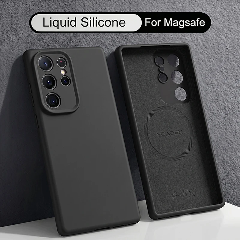 Soft Liquid Silicone Case For Samsung Galaxy S26 S25 S24 S23 Ultra S22 S23 Plus A56 A16 A55 A54 For Magsafe Magnetic Phone Cover
