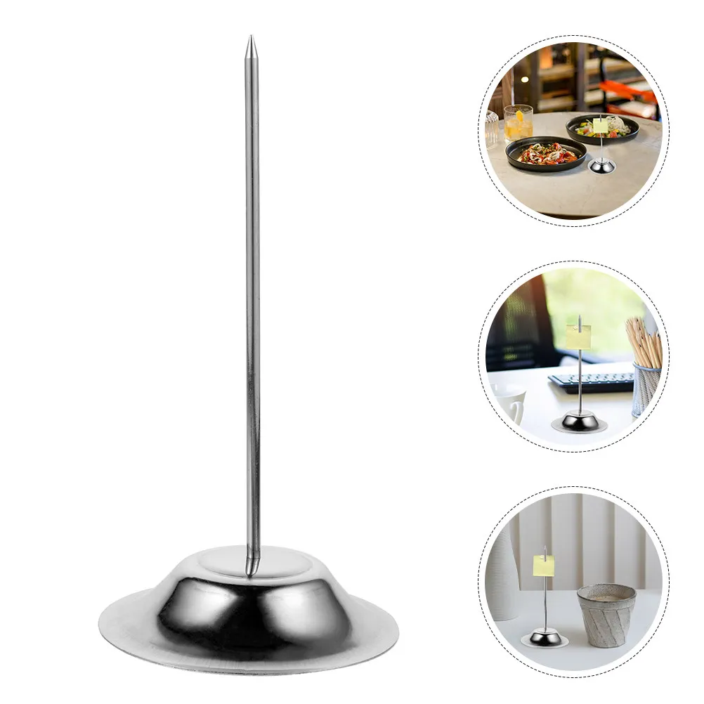 2Pcs Stainless Steel Receipt Holder Spike for Restaurant Kitchen Office Desk Memo Organizer Ticket Stabber Invoice Spindle Check