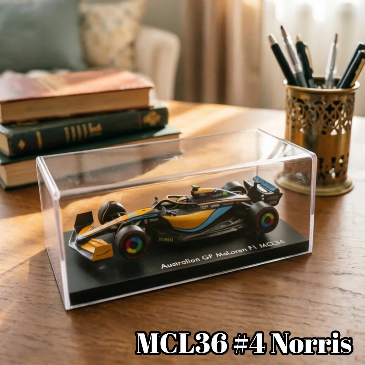 

1:43 Race Car Model With Acrylic DIsplay Case- Licensed Diecast Vehicle Collectible, Perfect Gift for Formula 1 Fans & Collector