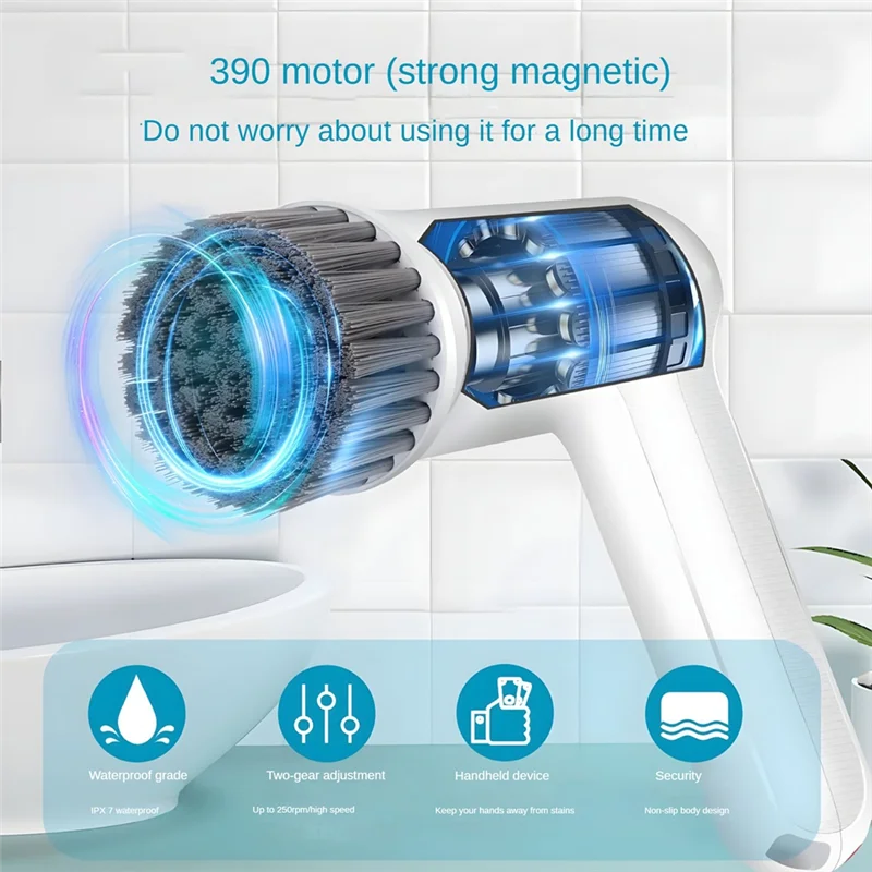 

Y42A-Электрический вращающийся скребок для пола, беспроводной электрический скребок для душа, ручная щетка для чистки полов, прочный для кухни