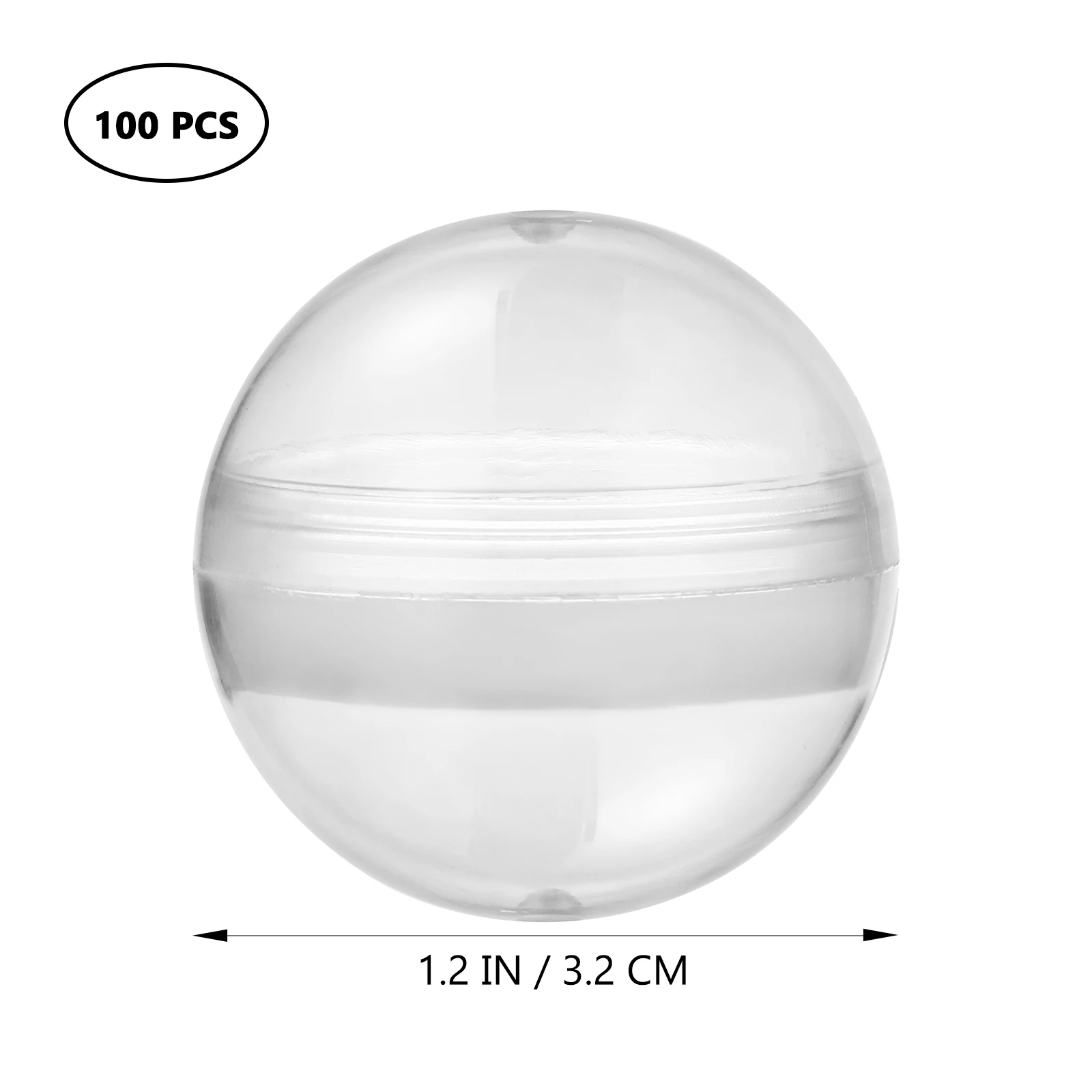 Cápsulas de plástico transparente Gumball Machine, Bolas Desktop Claw Toy, Baby Vending Machines, Ornamentos infantis, 100 Pcs