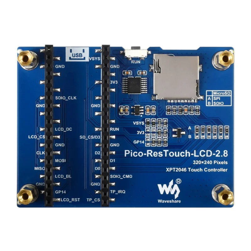 Placa de expansión de pantalla resistiva de 2,8 pulgadas, módulo de ruptura de pantalla LCD con Kit para RPI Raspberry Pi PICO H WH RP2040