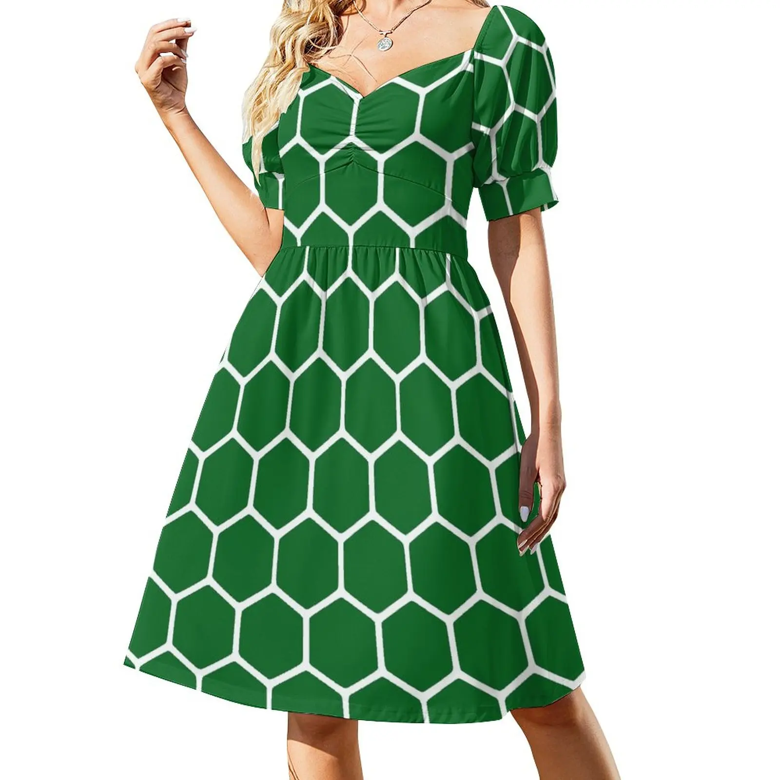 

Green Honeycomb Pattern Dress summer woman dress 2023 dress summer 2023 women Women's evening dress Cocktail of dresses