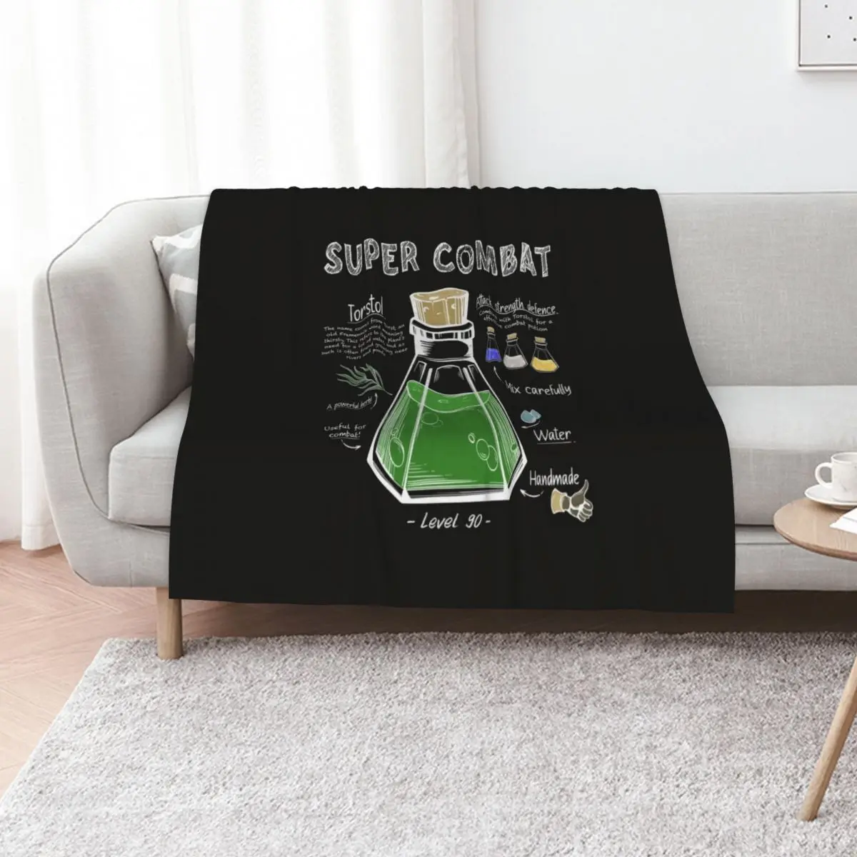 Super Combat Potion Recipe Throw Blanket Warm sofa bed Cute Camping blankets ands Plaid on the sofa Blankets