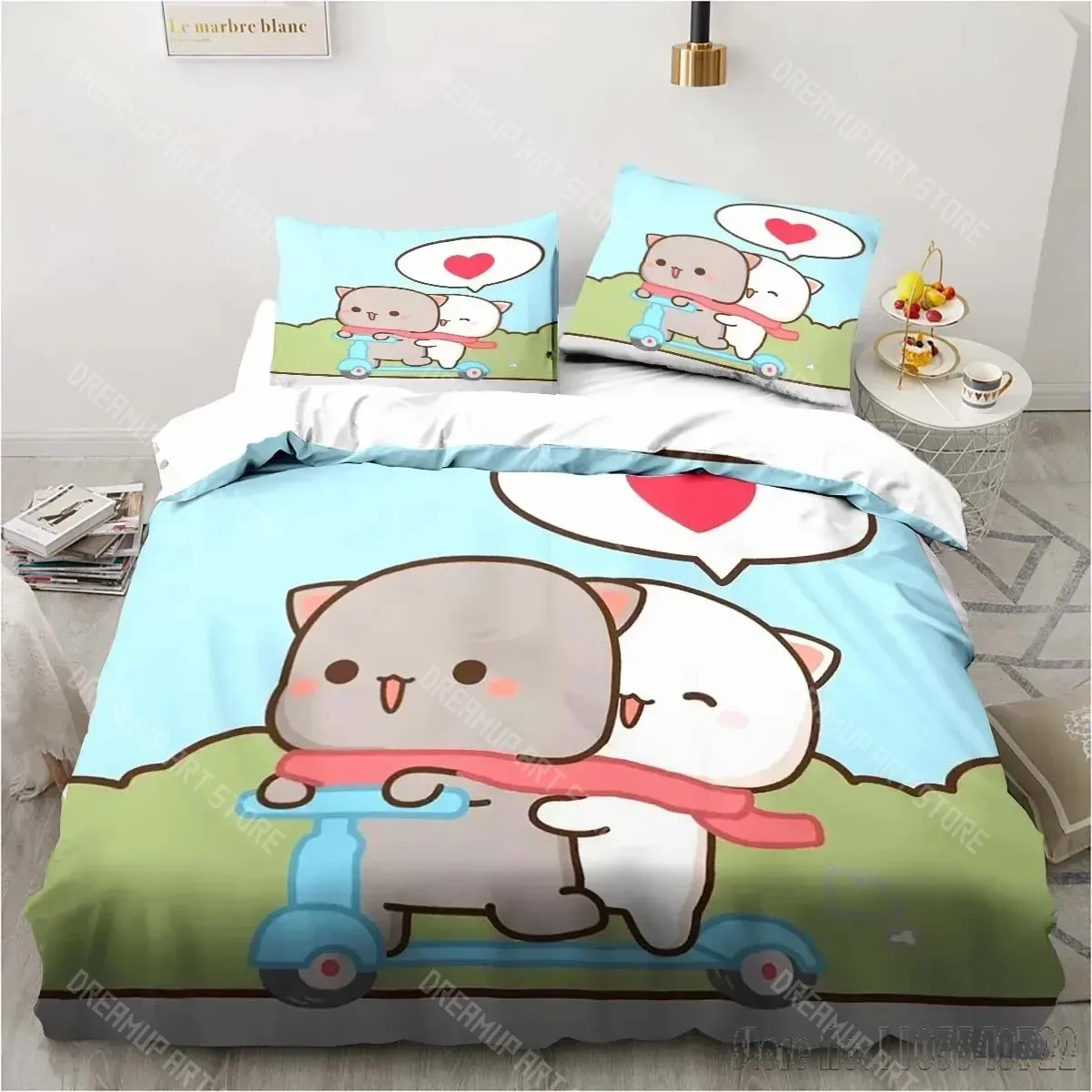 3D Printed Bubu Dudu Cartoon Bear Panda Bedding Set for Boys Girls Duvet Cover Twin Queen King Full Single Double Sizes