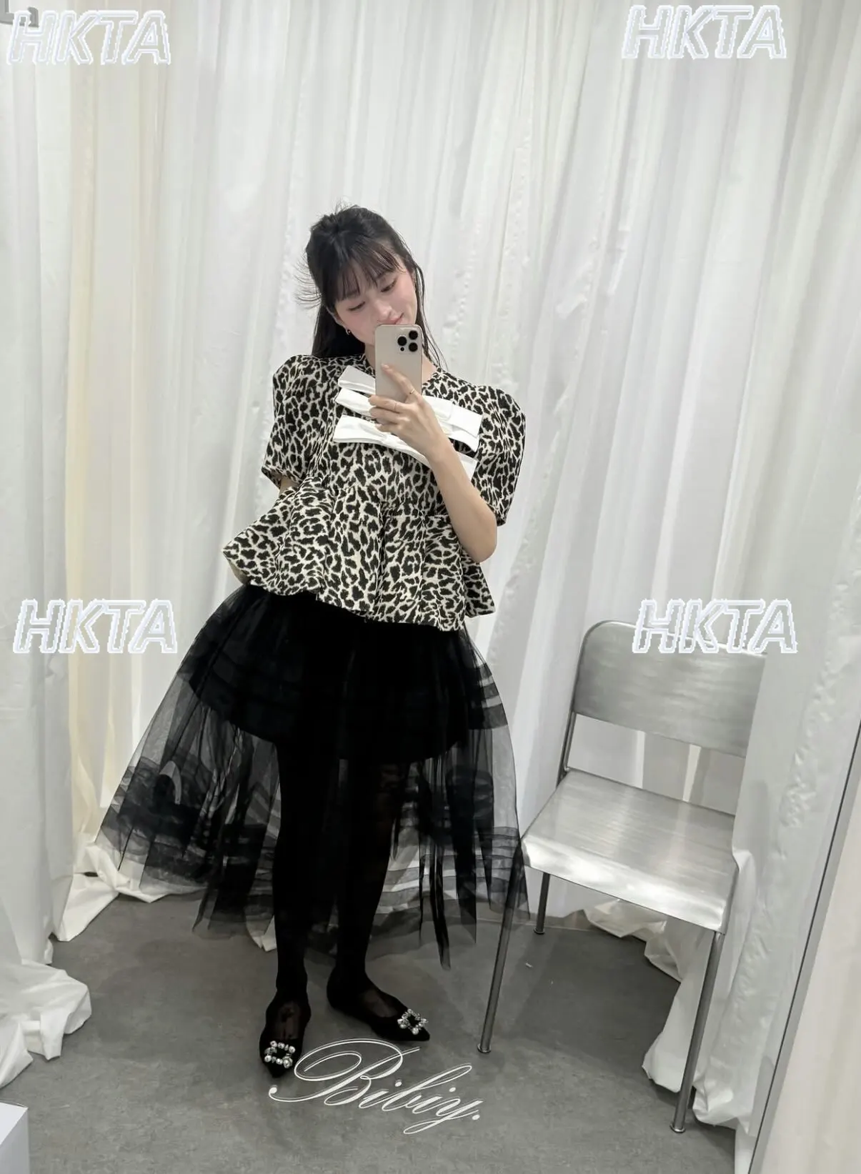 Original Japanese Style Chest Ribbon Ruffles Leopard Print Tshirt Top 2026 New High Waist Silm Short Sleeve T Shirt Daily Ladies