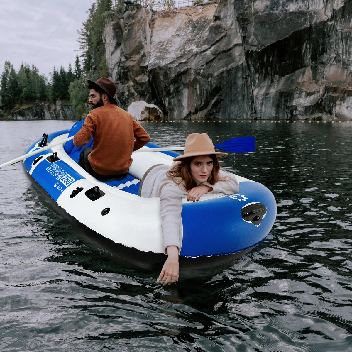 Rubber boat Thickened hovercraft PVC kayak Inflatable boat Portable folding fishing boat