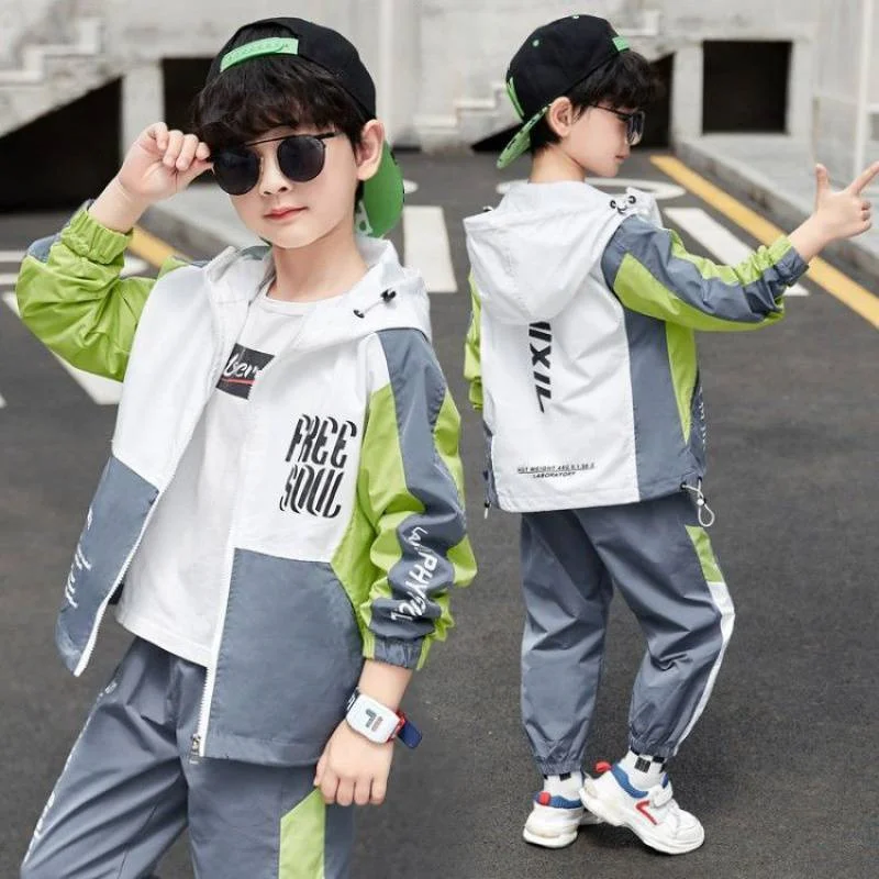 Boys Suit Sweatshirts +Pants Cotton 2Pcs/Sets 2023 Stylish Spring Autumn Thicken Sports Sets Kid Breathable Children Clothing