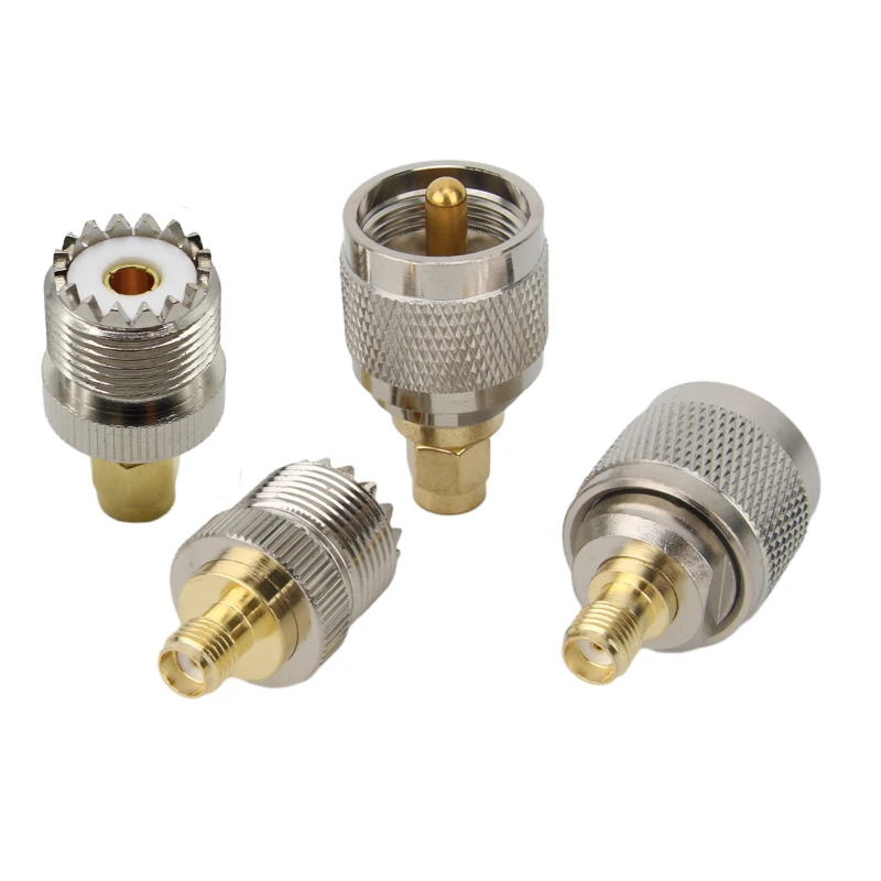 1pcs UHF SO239 PL259 to SMA Male Plug & Female Jack RF Coaxial Adapter Connector Wire Terminals Straight Brass