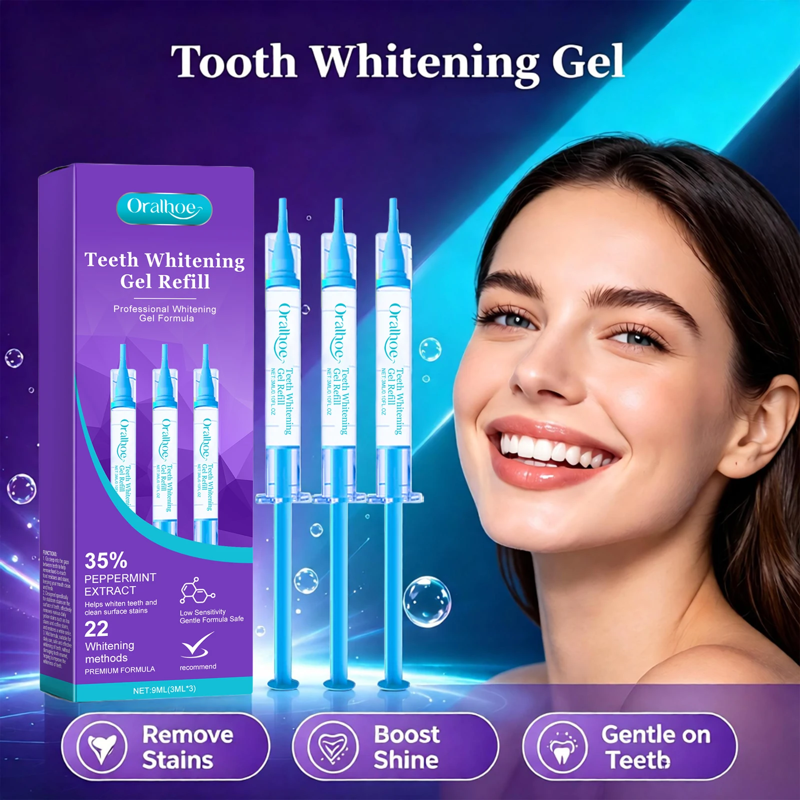 Teeth Whitening Gel Remove Surface Coffee Wine Smoke Stains Improve Yellow Tooth Fresh Breath Brighten Tooth Oral Care Tools
