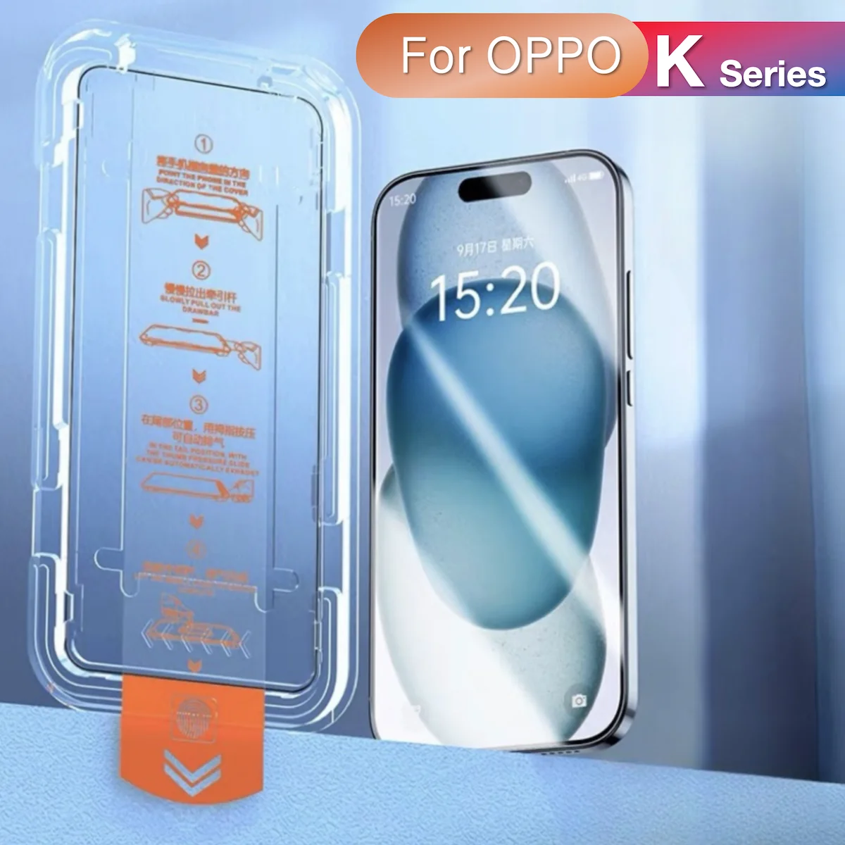 For OPPO K3 K5 K7 K7X K9 K10 K11 K11X K10X R15 R17 F11 Pro 5G Tempered Glass Screen Protector Easy Install Auto-Dust Removal Kit