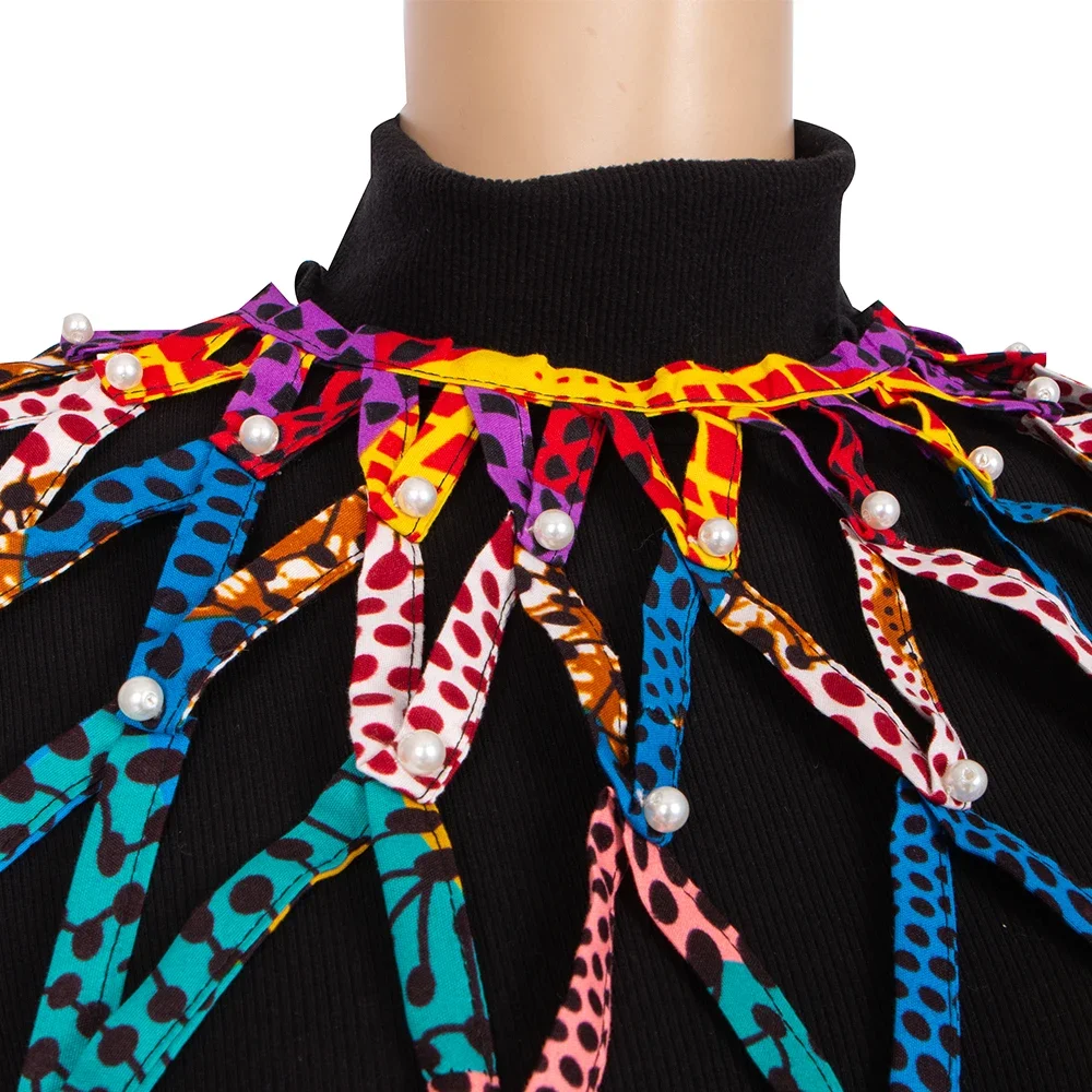 Handmade Cape Neckpiece Colorful Statement Choke Collar Shawl Bohemian Party Jewelry African Wedding Bridesmaid Necklace WYB838