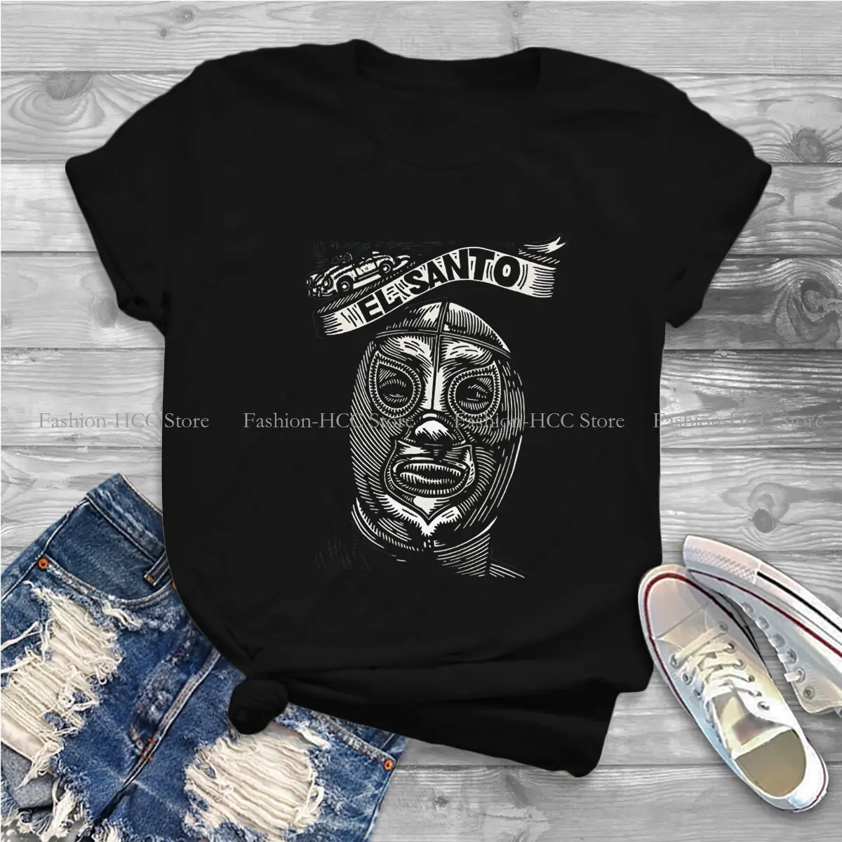 Wrestling Polyester TShirt for Women El Santo Mexican Lucha Libre Humor Summer Tee T Shirt High Quality Trendy