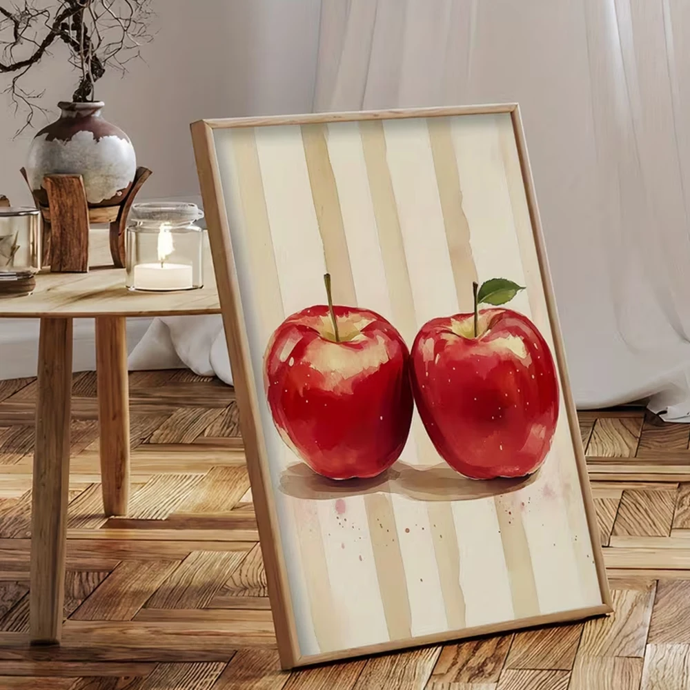 Modern Realistic Oil Painting Apple Wall Art Print Canvas Painting Poster Picture For Bedroom,Living Room Home Decor