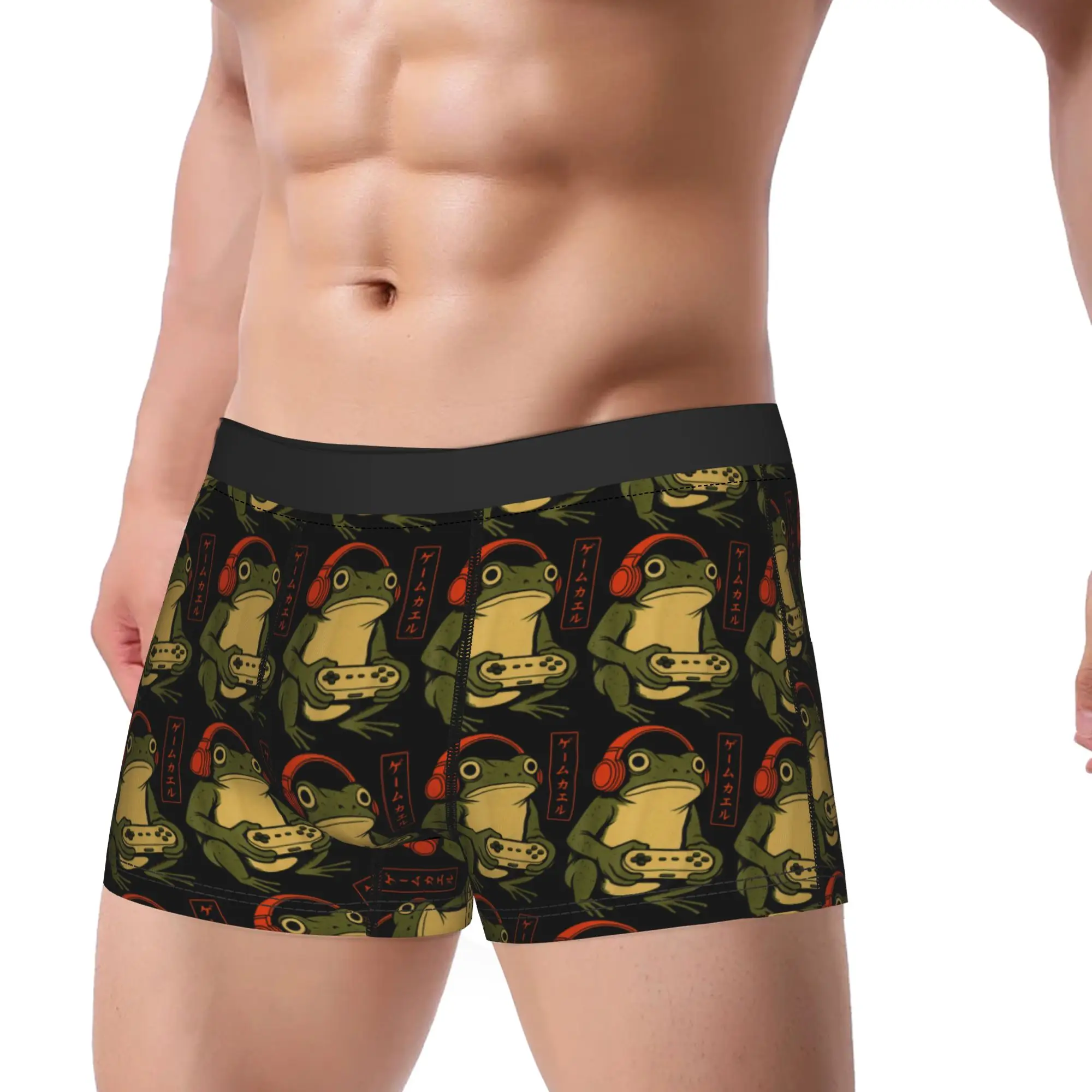 

Japanese Gamer Frog Trunk 3D Pouch Underwear Quality Customs Boxer Brief Classic Men's Underpants Big Size