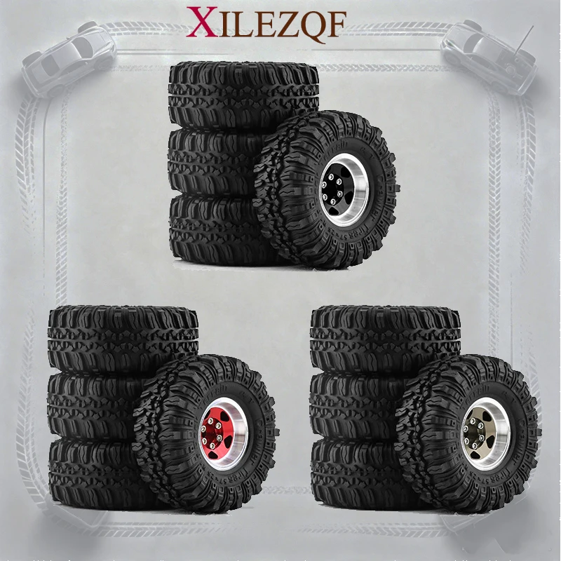 1/18 Crawler Wheels Tires 1.0 Inch Alloy Universal Upgrade for TRX4M SCX24 FMS FCX24 MN Series Modification