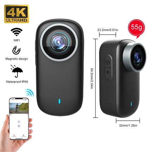 WiFi 4K Mini cámara de pulgar Bodycam acción bicicleta cámara motocicleta deporte cámara cuerpo acción deportes DV videocámara 30M impermeable opcional