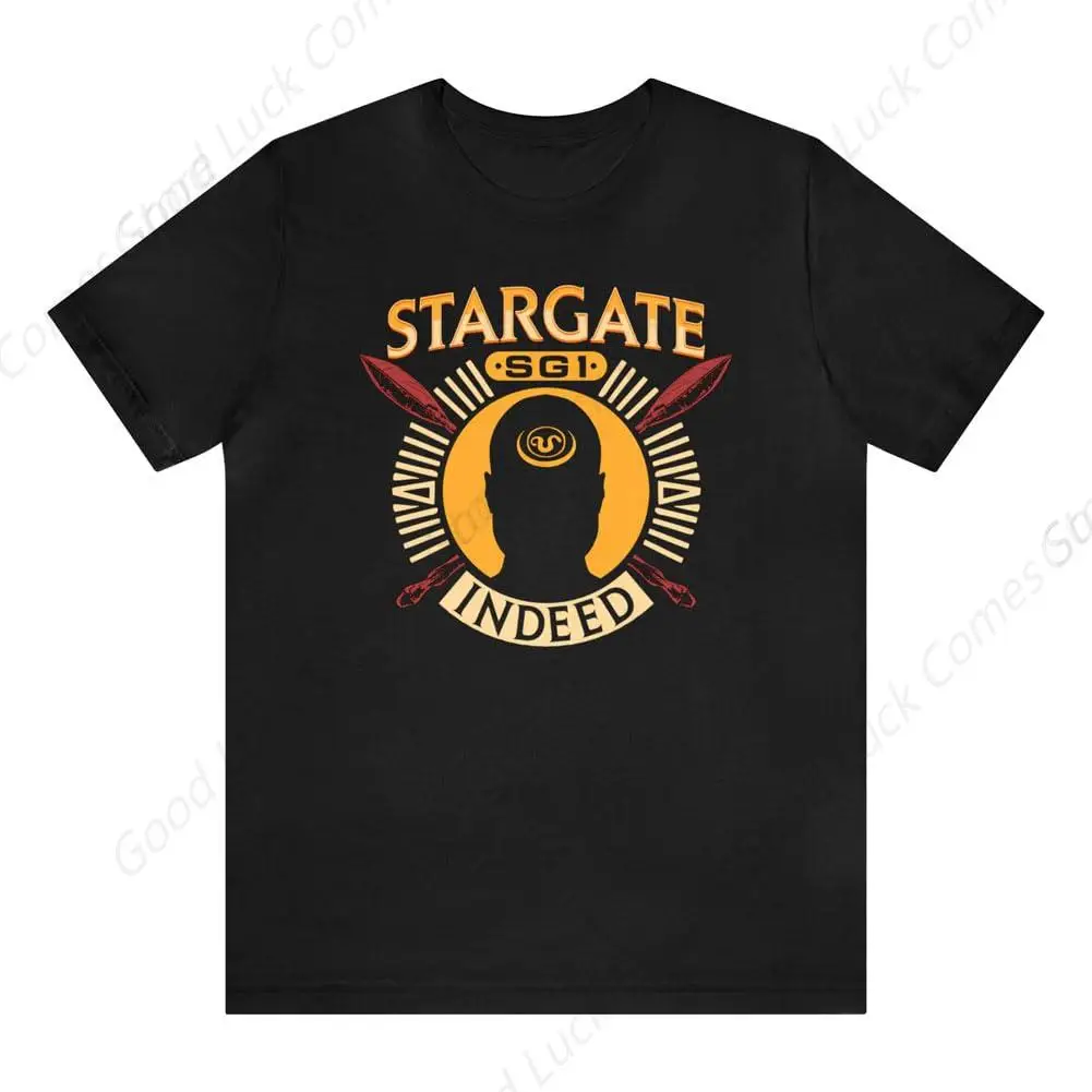 Stargate Science Adult T-Shirt Printed Tee Shirt Cotton Fun Casual Man Tee Black