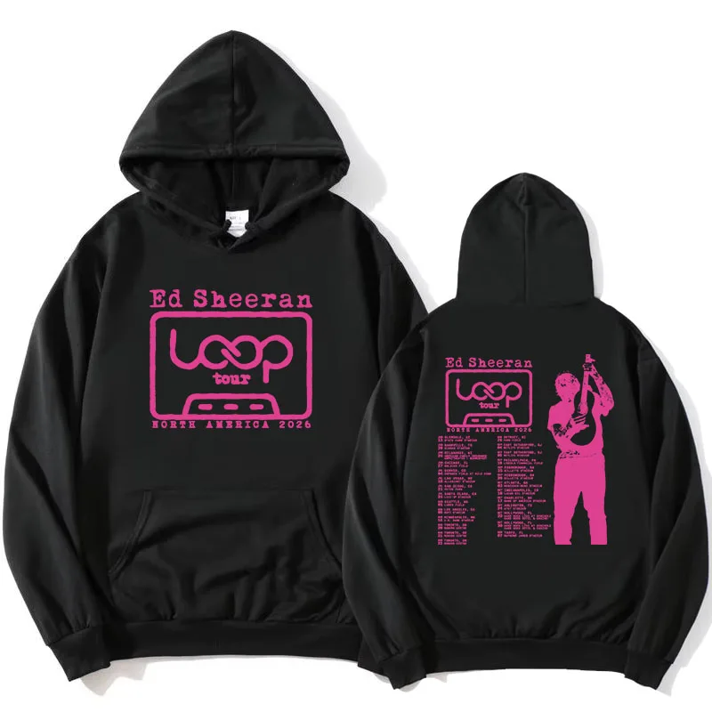 

Худи Loop North America Tour 2026 с дизайном певца Эда Ширана, модные женские толстовки с длинными рукавами и капюшоном