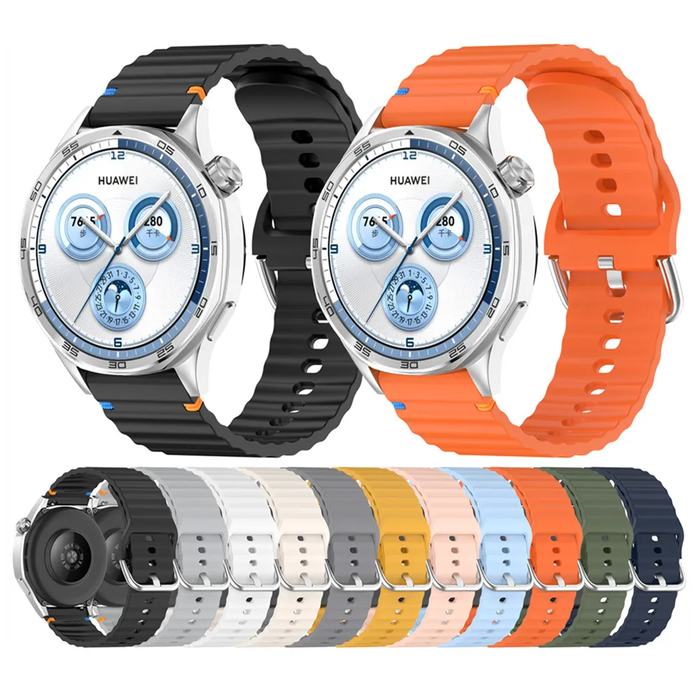 Xiaomi Watch 2 / S2 / S3 용 20mm 22mm 실리콘 스트랩 Garmin Forerunner 158 165 용 스마트 시계 밴드 웨이브 스타일 스포츠 시계 밴드