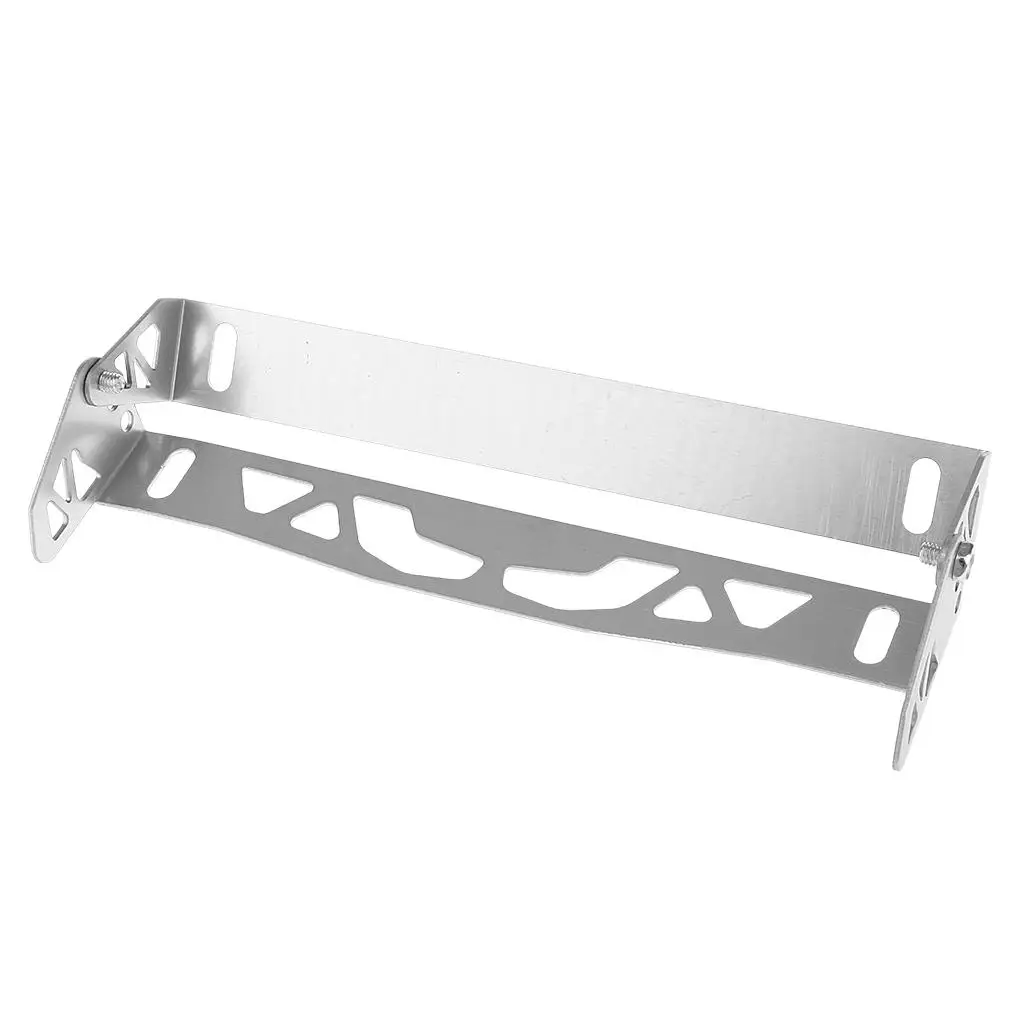 Car Aluminum Silver Adjustable Rotating Number Plate License Plate Frame