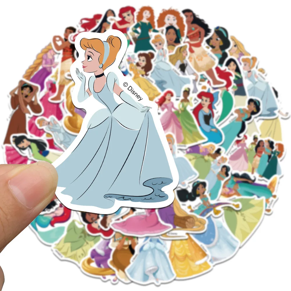 10/50pcs Disney Cute Anime Mix Princess Cartoon Stickers Aesthetic Decal Scrapbook Laptop Phone Decoration Sticker Kids Toy