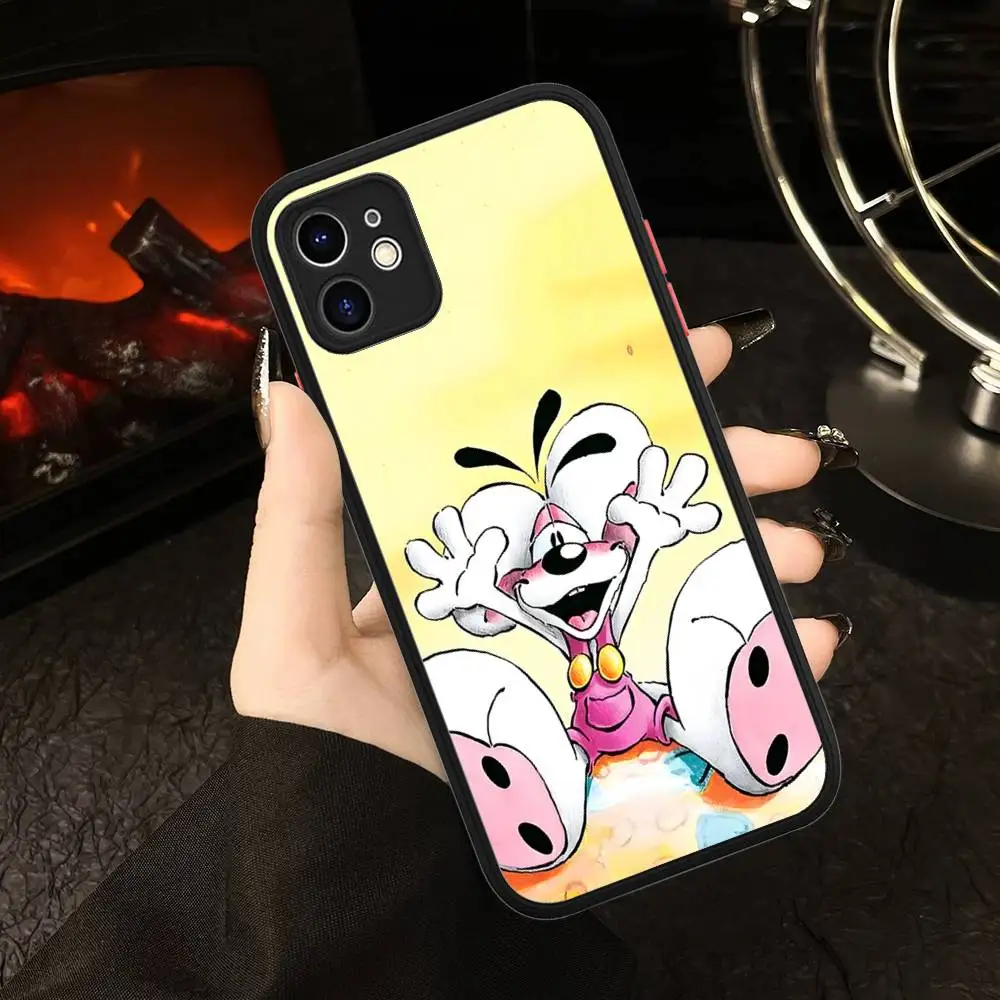 Etui na telefon Cartoon D-Diddl do iPhone'a 16 15 14 Plus 13 12 11 Pro Max, matowe, miękkie etui z bumperem.