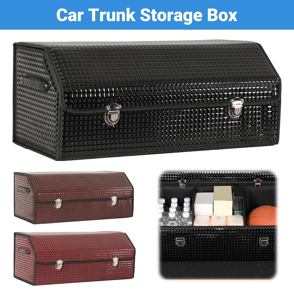 

Car Trunk Organizer for SUV Foldable Cargo Trunk Storage Box Large Car Trunk Storage Organizer 25.98x11.81x11.81in with Lid