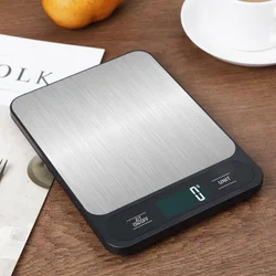 1pc Black Food Scale 10 Kilograms Digital Kitchen Scale Grams and Ounces 1g Precise Scale Easy to Clean Stainless Steel