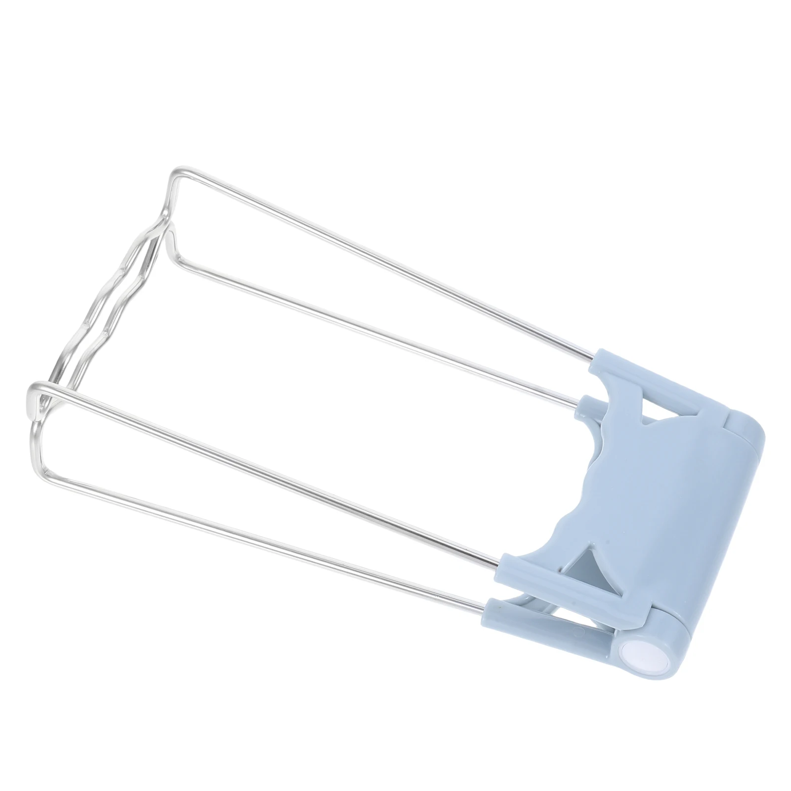 

2 Pieces Anti-scald Clip Folding Bowl Holder Hot Plate Gripper Tongs Kitchen Tool Sky Blue Stainless Steel Pan Holder Dish