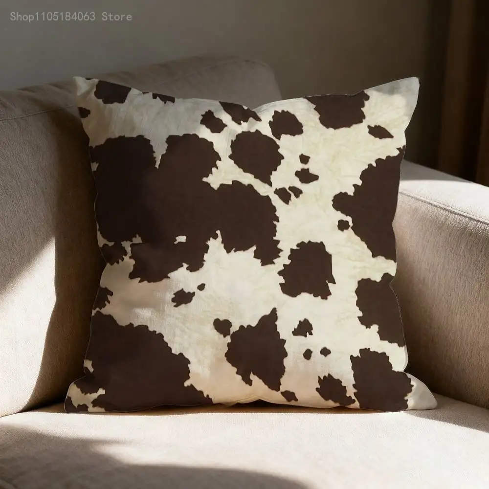 Faux Fur Modern Cowhide Texture Throw Pillow Case For 45x45cm 40x40cm 30x30cm 50x50cm 55x55cm Square Home Pillowcase Case