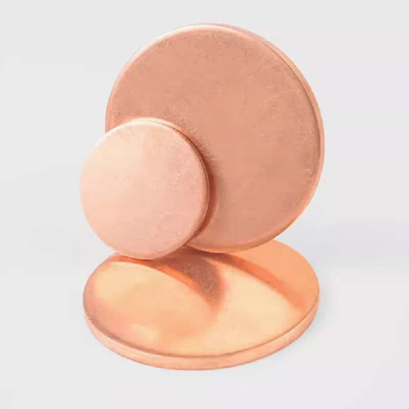 Thick 0.5-100mm Diameter 10-200mm OD Solid Pure Copper Disc T2 C1100 M1 Blank Copper Round Plate