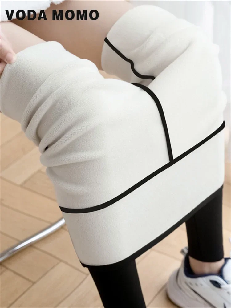 Winter Women's Warm Thickened Velvet Pants New Women's Fleece Leggings Thermal High Waist Elastic Thick Wool Pants