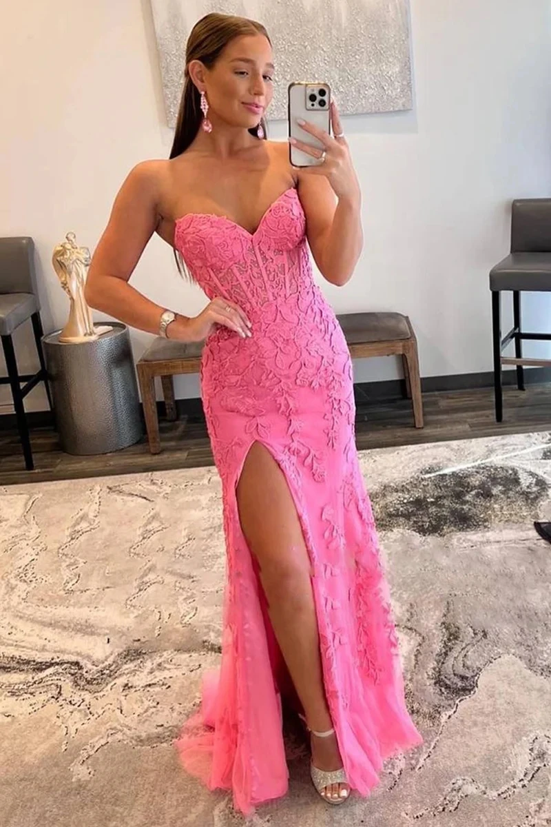 

Lace Long Evening Dress Women Female Strap Deep V Mermaid Long Dress Maxi Party Prom Gowns Wedding Performance فساتين سهرة