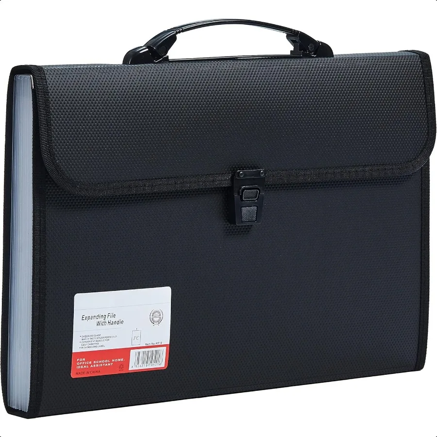 

Legal Size 13 Pocket Accordian File Organizer Expanding File Folder for FC A4 Paper Briefcase File Case with Durable Handle Buc