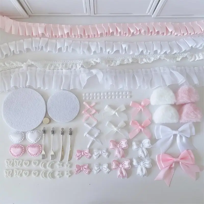 63Pcs Durable DIY Bag Decoration Material Kit Ribbon Bow Wing Accessories for Long-Lasting Bag Decor Crafts