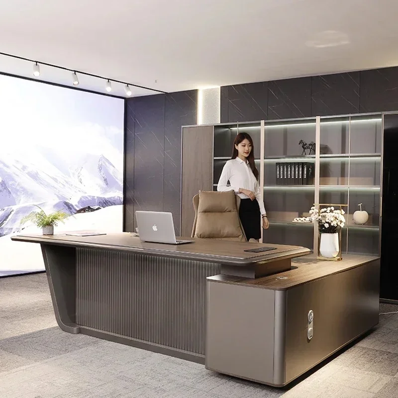 

Modern Executive Office Desk Multifunction Computer Table Acrylic Furniture Home Workstation