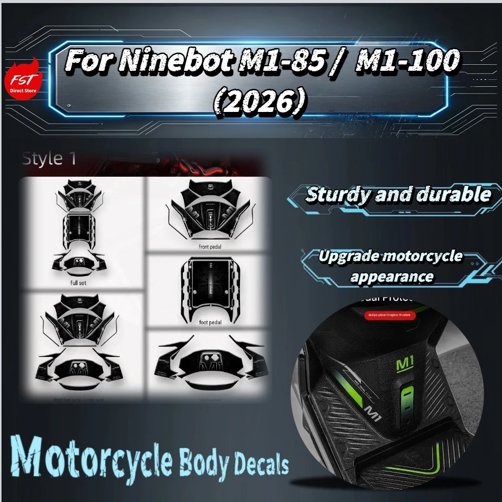 For Ninebot M1 85/100 2026 Anti‑Wear Foot Pedal Sticker Non‑Residue Adhesive Body Protective Decal E‑Scooter Mod Accessories
