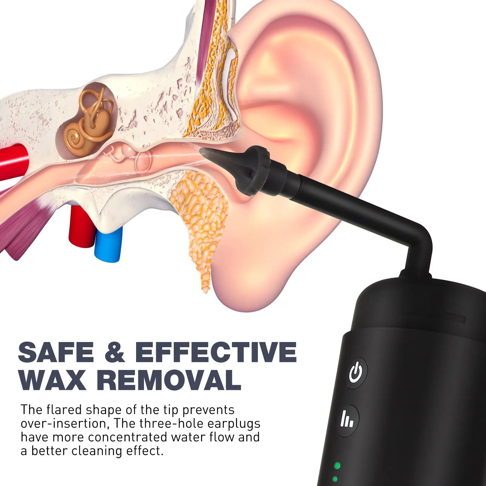 Ear Cleaner Machine Wash System For Humans Tool Safe Kit Wax Removal Silicone Pp Flushing Device Electric