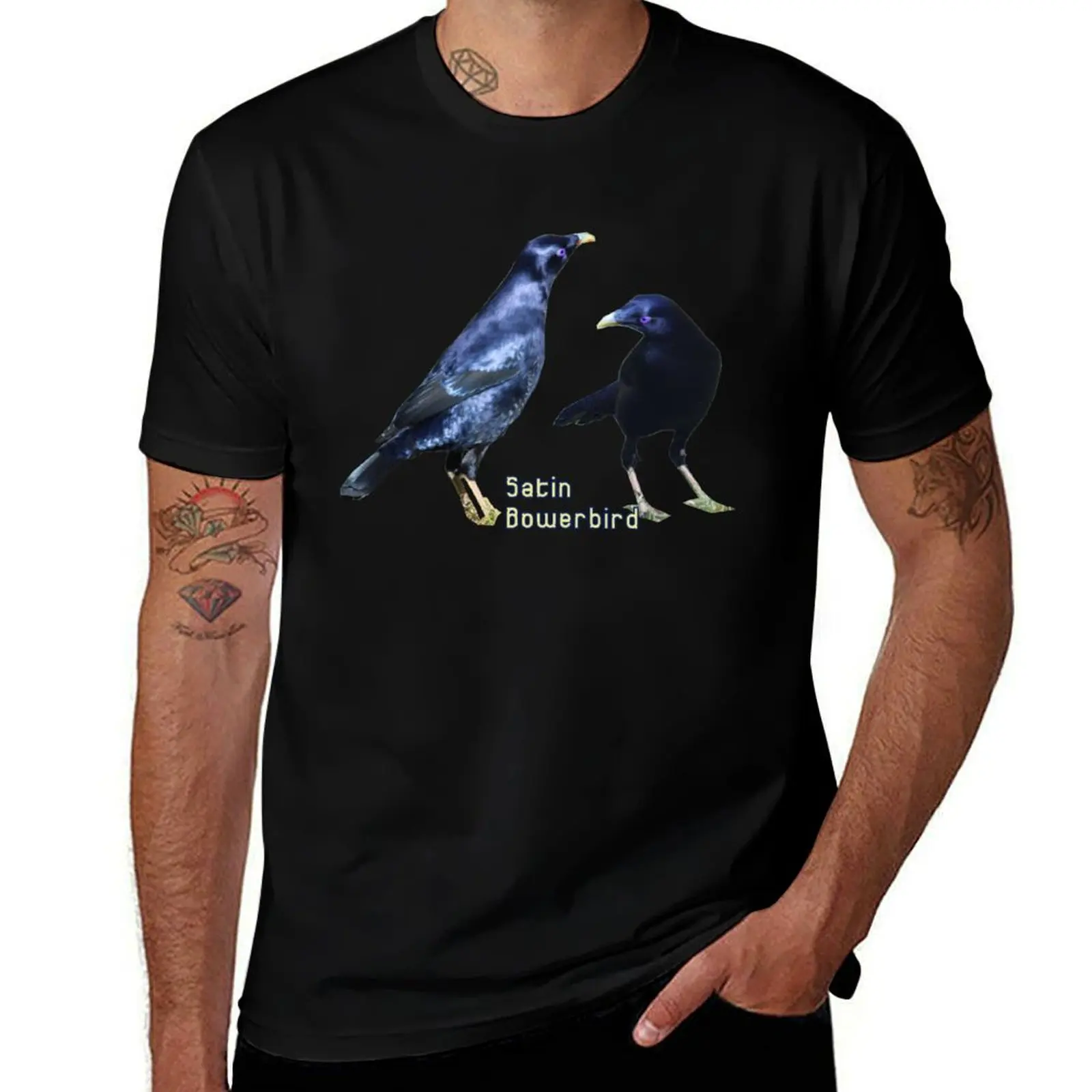 Satin Bowerbird T-Shirt Fashion Letter Print T-Shirt