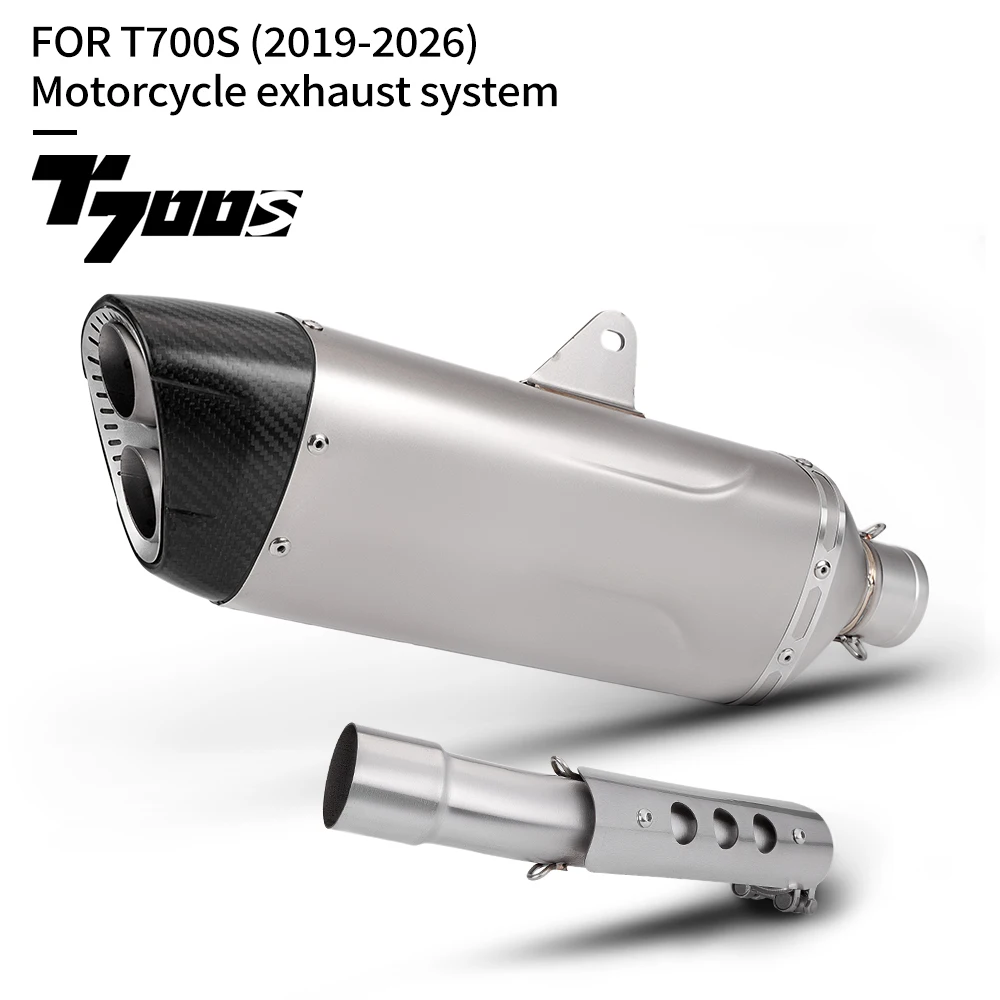 Slip on For Tenere 700 T700 Escape Modify Slip-on Motorcycle Exhaust System Muffler Carbon Cover Tail Pipe Connect Original Line