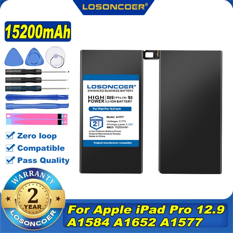 100% Original LOSONCOER 15200mAh A1577 Tablet Battery For Apple iPad Pro 12.9 A1584 A1652 A1577